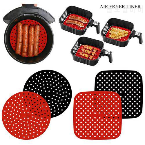 Air Fryer Pads Silicone Steamer Liners Air Fryer Parts Crisper Plate Airfryer Reused To Prevent Food Sticking Kitchen Accessorie