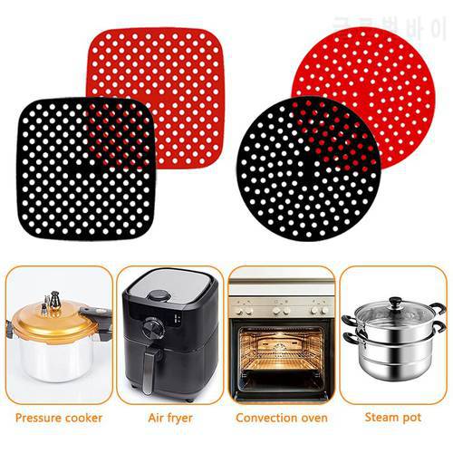 Silicone Air Fryer Liner Mat Non-Stick Steamer Pad Baking Inner Liner Cooking Mat for Kitchen Accessories Reusable Round Square