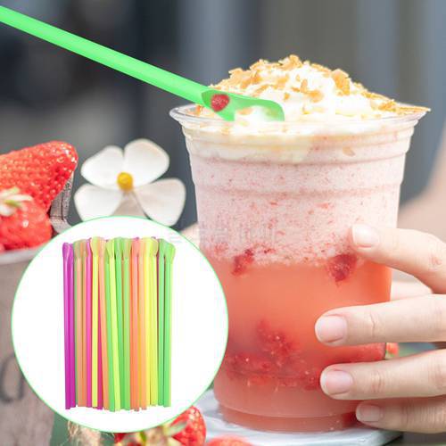 300 Pcs plastic Straws Drinking Straw Spoon Bar Pub Slush Straw For Birthday Celebration Party Supplies New Fast Delivery