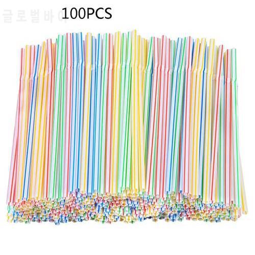 21cmColorful Disposable Plastic Curved Drinking Straws Wedding Party Bar Drink Accessories Birthday reusable straw