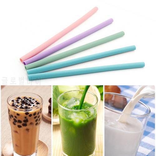 Juice Beverage Reusable Drinking Straws Travel Straight Silicone Pipe Drinking Straws Wedding Party Bar Drink Accessories