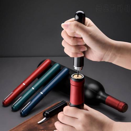 2-in-1 Air Pressure Wine Opener With Foil Cutter Easy-Open Portable Travel Wine Corkscrew Handheld Take Out Wine Cork Remover