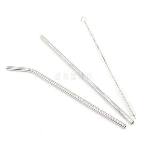 Stainless Steel Straws Eco Friendly Reusable Drinking Straw for Smoothies Cocktails Bar Accessories Straws with Brushes