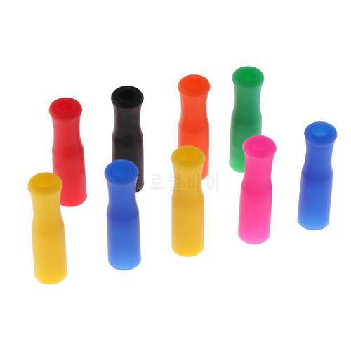 10pcs 6mm/8mm Reusable Silicone Tip Straw Sleeve Washable Caps Anti Burn Teeth Protector Bar Food Grade Accessories