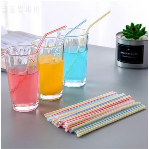 10 Pack Disposable Straws Flexible Plastic Straws Striped Multi Color Rainbow Drinking Straws Bendy Straw Bar Accessories