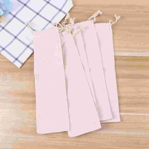 5 Pcs Cotton and Linen Pouch Bag Straw Carrying Case for Stainless Steel Drinking Straws Cutlery Fork Spoon Storage