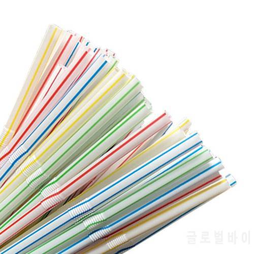 100Pcs 21cm Colorful Party Bar Drink Accessories Disposable Plastic Curved Drinking Straws Wedding Birthday reusable straw