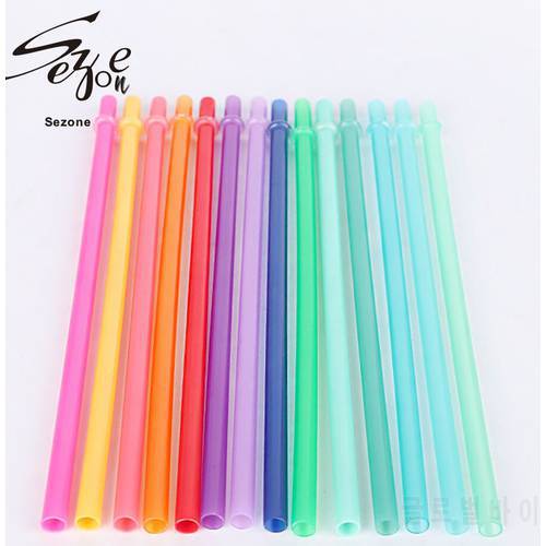10pcs/lot 24cm Colorful Reusable Plastic Curved Drinking Straws Wedding Party Bar Drink Accessories Birthday reusable straw