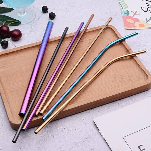 Reusable Colourful Metal Drinking Straws 304 Stainless Steel Sturdy Bent Straight Drinks Straw Bar Party Supplies Environmental