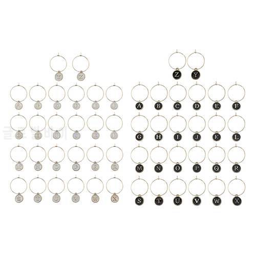 26x Champagne Wine Glasses Charm Rings Wine Cup Tags Markers Decorations for