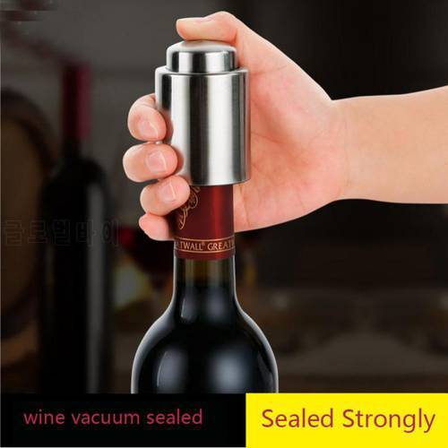 New Arrival 1PC Silver Elegant Stainless Steel Vacuum Wine Stopper Saver Preserver Pump Sealed Sealer Bar Tools Bottle Cover