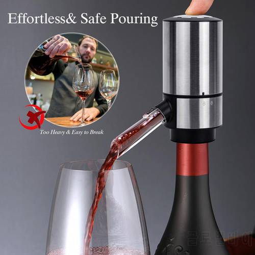 Electric Wine Aerator Pourer Battery Powered Electric Wine Aerator 304 Stainless Steel Aeration Switch Practical