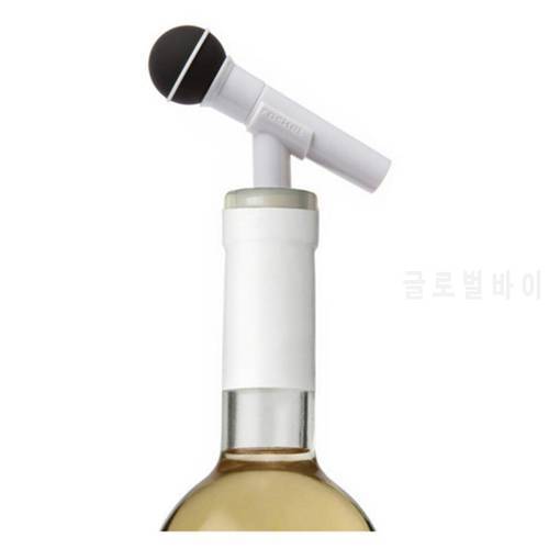 Silicone Vacuum Wine Bottle Stopper Stop Sealer Beer Beverage Wine Cork Plug Microphone Shape Barware Party Bar Tools Leak Free