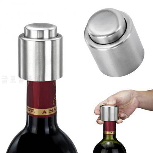 1PC stainless steel seal bottle stopper Vacuum Wine Champagne Bottle Stopper Set Leak-proof Retain Freshness Bottle Plug Barware