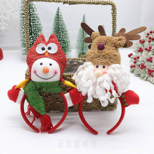 Cute Christmas Headband Snowman Old Man Decorations Gifts Hair Clips Antler Headbands New Year Decoration Santa Headband