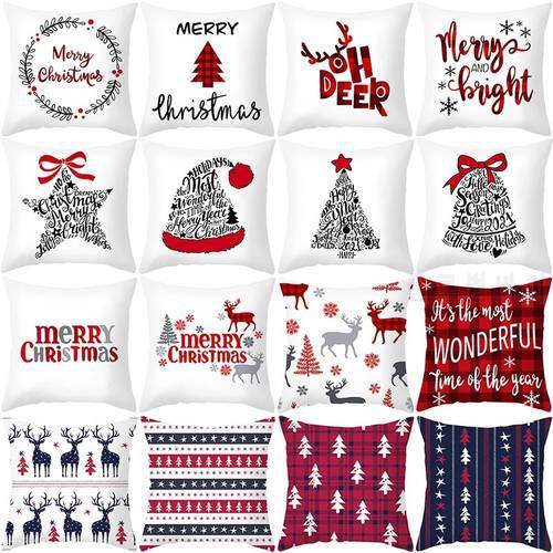 45cm Christmas Cushion Cover Navidad Merry Christmas Decorations for Home 2022 Xmas Noel Cristmas Ornaments New Year Gifts 2023