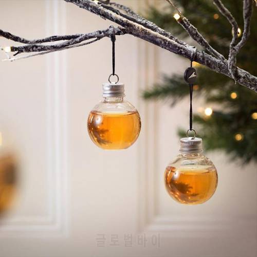 1/6 Pack Bulb Christmas Decoration Ball Water Bottle Booze Filled Christmas Tree Ornaments Juice Bulbs Water Bottle Home Decor
