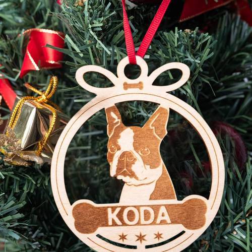 Wooden Dog Sign Pendant For Christmas Tree Decor Wood Dog Breeds Tags Christmas Decoration Pet Memorial Christmas Baubles Gifts