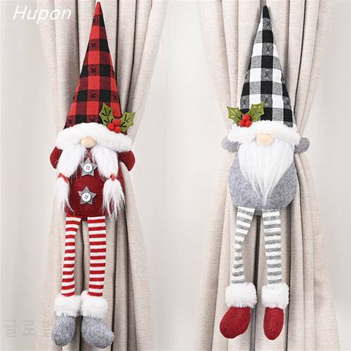 Santa Claus Christmas Decor Faceless Gnome Dolls Curtain Buckle Christmas Decorations for Home Door Hanger Happy New Year 2021