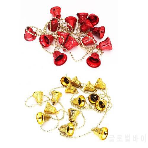 Christmas Jingle Bell Red/Golden Merry Christmas Tree Decor for Party 2m Jingle Bell Garland Fairy Handicrafts