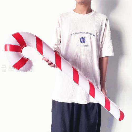 Inflatable Christmas Giant Candy Canes Decoration 90CM Novelty Xmas Candy Cane Stick 2023 New Year Party Inflatable props