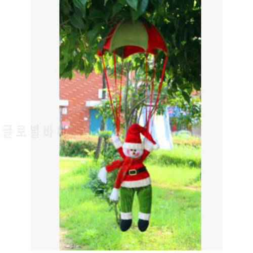 1pcs/lot New Christmas Charm Decorations Parachute Santa Claus Christmas Snowman Ornaments 28cm