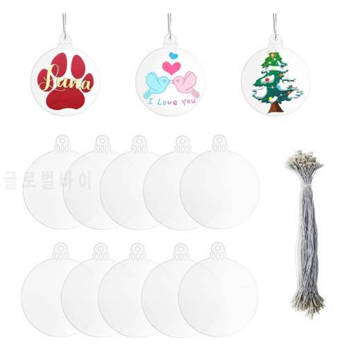 20Pcs 3 Inch Clear Hexagon Acrylic Christmas Ornaments Blanks for DIY Craft Flat Acrylic Ornament for Christmas Bauble B
