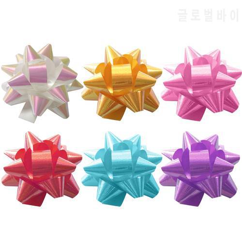 70pcs 2-Inch Boxed PVC Star Lace Ribbon Christmas Gift Wrapping Gift Box Decoration Star Ribbon Christmas Gift Packaging (Mixed)