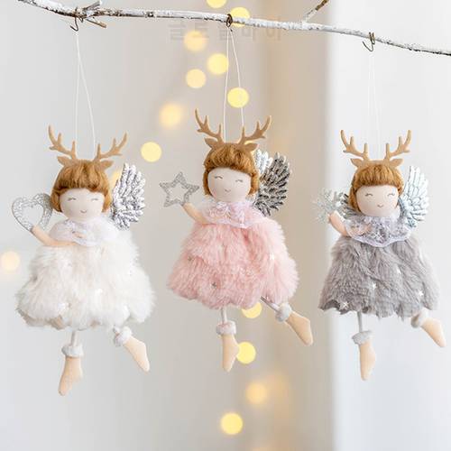 Christmas Decoration Antlers Angel Girl Doll Pendant Ornaments Xmas Tree Ornaments New Year Gifts Home Decor Navidad 2023