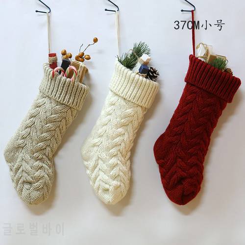1PC Christmas Stockings Mini Candy Bag Sack Storage Sock Gift Bag Christmas Tree Hanging Ornaments New Year Decoration For Home