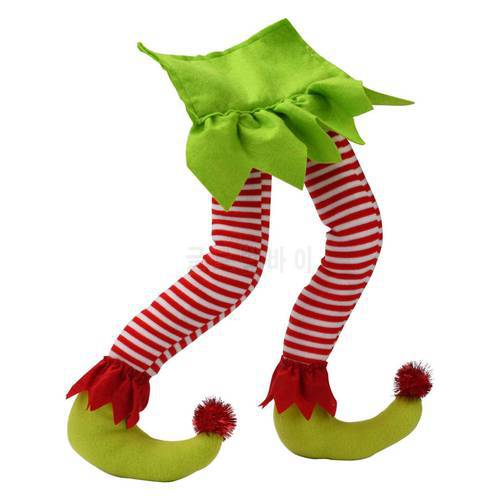 Plush Elf Legs For Christmas Decorations Plush Santa Claus Elf Legs Ornament Stuffed Leg Figure Toy Stuffed Leg Figure Toy Stuck