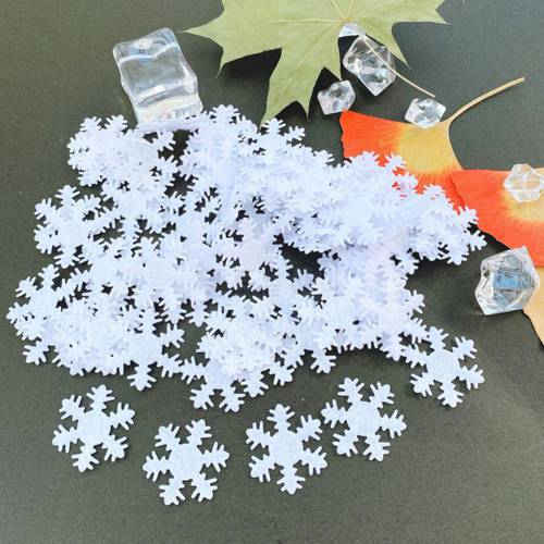 300/200/100Pcs Mini Christmas Snowflake Confetti Patch Applique Craft Xmas Scrapbooking Wedding Party Decoration for Glass 2022