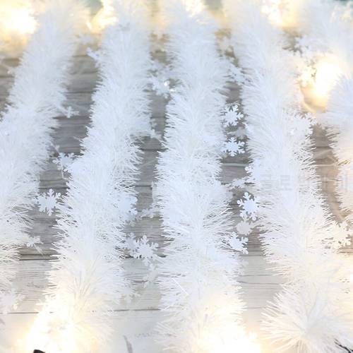 2 meters Bold White Snowflake Top Strip Christmas Decorations Holiday Party Bar Mall Hotel Home New Year Decoration