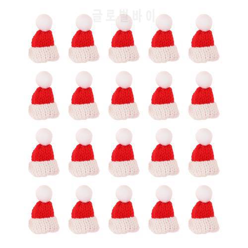 Hats Christmas Mini Santa Treeornament Diy Accessories Small Adornmentcrafts Snowman Beanie Knit Hat Bottles Headband