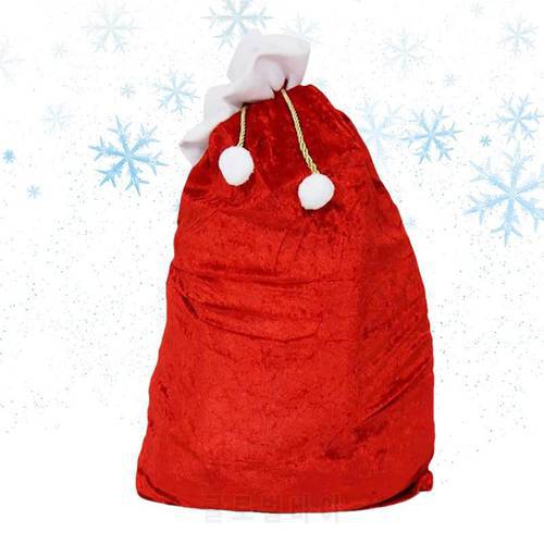 100x70CM Large Christmas Santa Claus Gift Bags Red-velvet Super Soft Candy Bags Santa Claus 2023 New Year Merry Christmas Gift