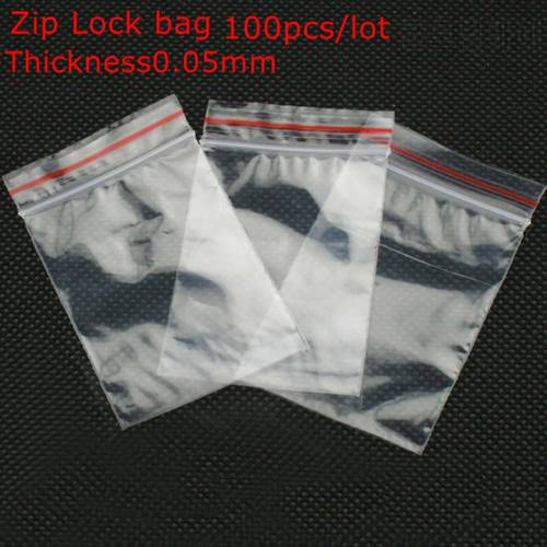 Zip Lock Plastic Bags Reclosable Transparent Jewelry/Food Storage Bag Kitchen Package Bag Thickness 0.05mm 100pcs/lot
