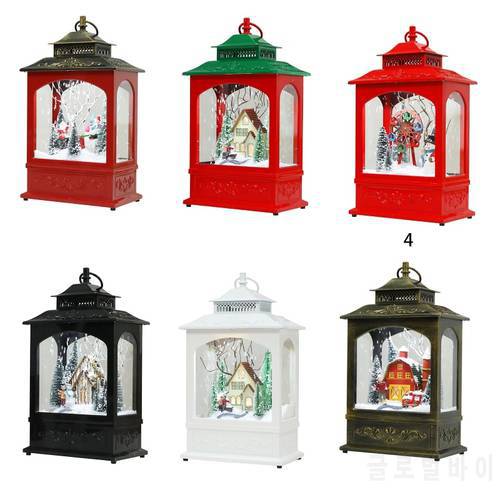 Christmas Snow Wind Lantern with Led Light and Music Fairy Night Lamp Ornament for Home Festival Party BackDecor