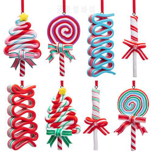 8 Pcs Christmas Lollipop Ornaments-Christmas Candies Ornament-Candy Cane Hanging Decorations for Xmas Tree and Holiday Party