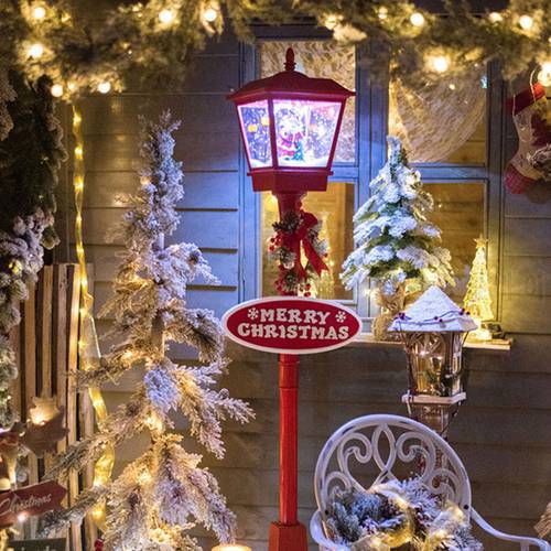 50cm Spary Scene Street Light Outdoor Landscape Large ABS Art Street Light Warm Christmas Santa Claus Snowman Decorations