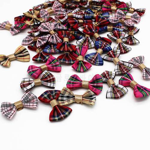 30pcs/lot mix Colors Printed Ribbon Bow Girl Dress Gift Box Bow Tie Wedding Hair Decoration DIY Craft Making Accessories
