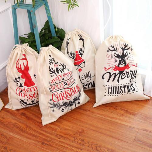 Drawstring Storage Container Christmas Gift Bag Large for Christmas Linen Candy Presents for Christmas