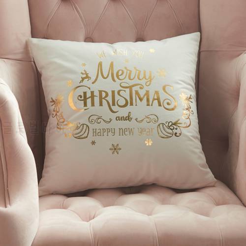 Merry Christmas Pillow Case Gold White Christmas Ball Pillow Case Cover Christmas Decorative Pillowcases Christmas Pillow Case