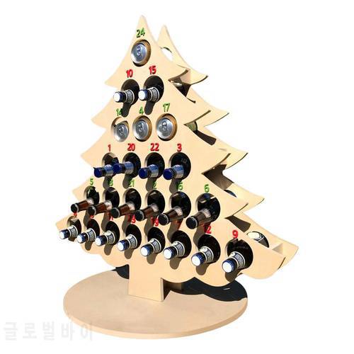 Wooden Wine Racks Christmas Tree Bottle Cabinet Stand Holders Wood Shelf Organizer Storage For Retro Display Cabinet