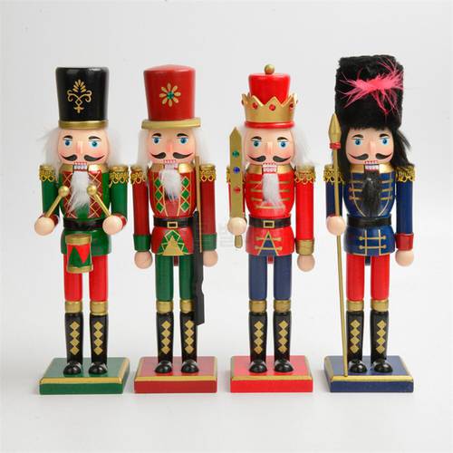 30cm Christmas Nutcracker Soldier European Style Creative Wooden Puppet Handicraft Adorn Festival Gift Ornament Home Decorations