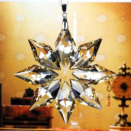 80mm Crystal Snowflake prism Pendant chandelier part Feng Shui Hanging Crafts Gifts,Car & Home decoration home party wedding