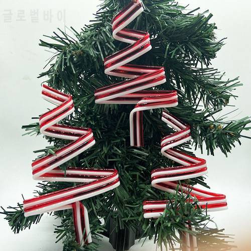New Christmas Decorations Christmas Tree Ornaments Christmas Tree Shape Red and White Candy Home Decor PVC Material Decoration