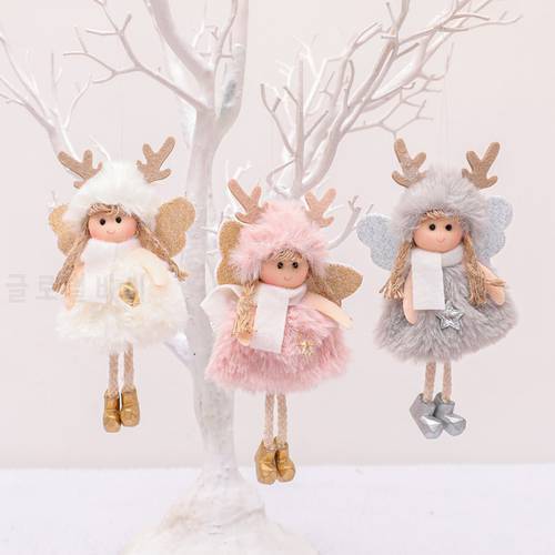Xmas Decor Xmas Tree Pendant Xmas Tree Ornaments Happy New Year Xmas Tree Decoration 16x8.5x2cm Angel Plush Doll