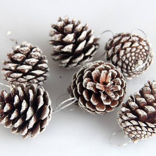 6/PCS Artificial Plants Fake Pine Cone Decorative Flowers Wreaths for Home Wedding Decoration Christmas Tree Decoration