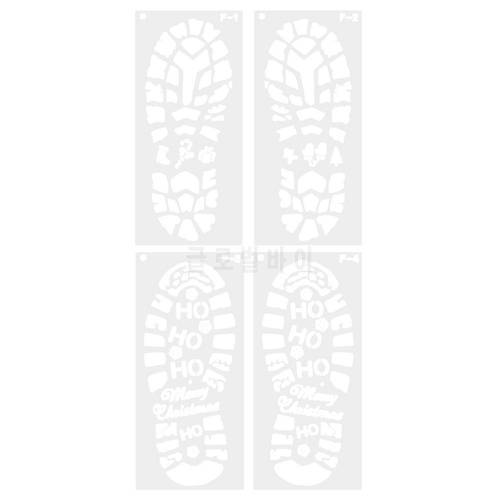 Snowflake Stencil Santa Footprints For The Floor Christmas Stencils For Painting On Wood Reusable Christmas Snowflake Stencil