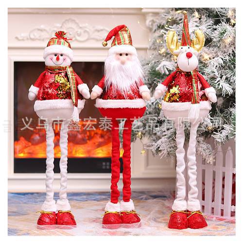 30 CM New liftable Christmas decorations telescopic legs toys Christmas doll gifts Christmas ornaments personal gift
